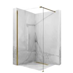Rea Aero Duschwand 120 cm gold Glanz/durchsichtiges Glas REA-K8443