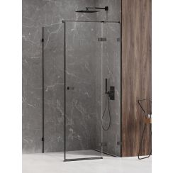 New Trendy Avexa Black Dusche 100x80 cm rechteckig schwarz Matte/durchsichtiges Glas EXK-1567