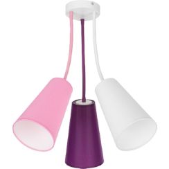 TK Lighting Wire Kids Pendelleuchte 3x15 W weiß-rosa-violett 1711