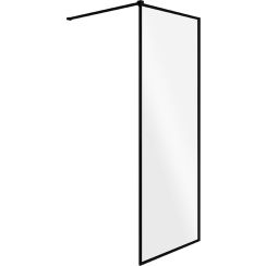 Besco Toca Duschwand 110 cm schwarz Matte/durchsichtiges Glas TCB-110-190C