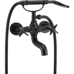 Deante Temisto Badewannen- und Duscharmatur Wandmontage schwarz BQT_N11D