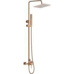 Laveo Pola Duschset Wandmontage mit Regenbrause gold PLA80KX