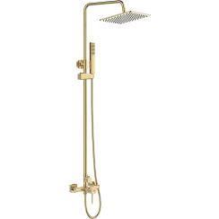 Laveo Pola Duschset Wandmontage mit Regenbrause gold PLAG0KX