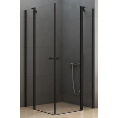 New Trendy New Soleo Black Dusche 100x100 cm quadratisch schwarz Matte/durchsichtiges Glas K-0556