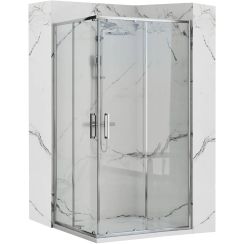 Rea Punto Duschkabine 100x80 cm rechteckig chrom Glanz/durchsichtiges Glas REA-K1889