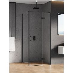 New Trendy New Renoma Black Dusche 100x90 cm rechteckig schwarz Matte/durchsichtiges Glas D-0203A/D-0112B-WP