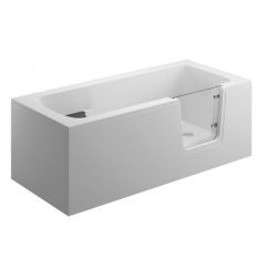 Polimat Avo Rechteckige Badewanne mit Türen 180x80 cm weiß 00014