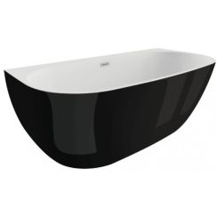 Polimat Risa Wandmontierte Badewanne 160x80 cm oval zweifarbig 00478