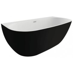 Polimat Risa Wandmontierte Badewanne 170x80 cm oval zweifarbig 00443
