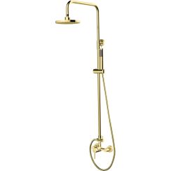 Besco Decco Duschset Wandmontage mit Regenbrause gold BP-DIN-ZL