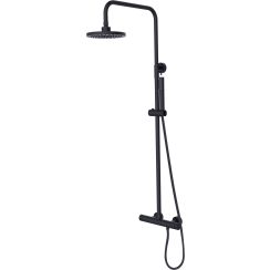 Besco Decco Duschset Wandmontage mit Thermostat mit Regenbrause schwarz BP-DIT-CZ