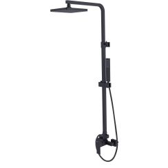 Besco Modern Varium Duschset Wandmontage mit Regenbrause schwarz BP-MVN-CZ