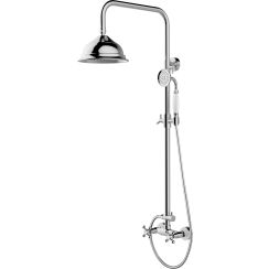 Besco Retro Duschset Wandmontage mit Regenbrause chrom BP-R-CH