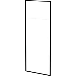 Besco Icon Begehbare Duschwand 120 cm schwarz Matte/durchsichtiges Glas IC-120-200C