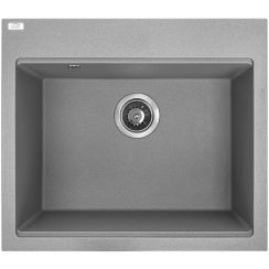 Laveo Tau Granitspüle 57x50 cm grau/graphit/onyx SBT510Y