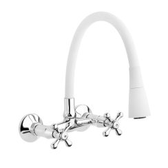 Invena Roma küchenarmatur Wand chrom-weiß BC-24-E2S