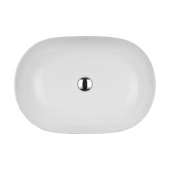 Oltens Hamnes Waschbecken 60.5x41.5 cm oval Aufsatzwaschbecken weiß 40320000