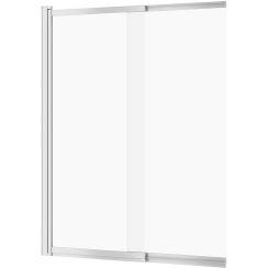 Cersanit Larga Badewannenabtrennung 115 cm zweigeteilt chrom Glanz/durchsichtiges Glas S932-141