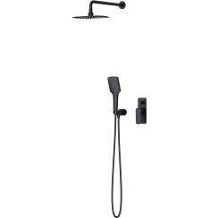 Cersanit Larga Duschset Unterputz mit Regenbrause schwarz S952-031