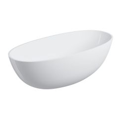 Omnires Shell M+ Freistehende Badewanne 160x75 cm oval weiß SHELLWWBP