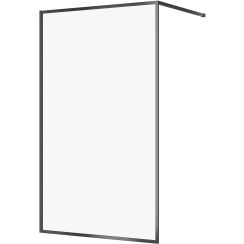 Cersanit Larga Begehbare Duschwand 120 cm schwarz Matte/durchsichtiges Glas S932-140