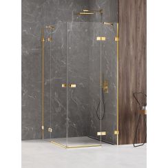 New Trendy Avexa Gold Shine Dusche 120x120 cm quadratisch gold Glanz/durchsichtiges Glas EXK-1707