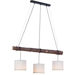 Just Light Bark Pendelleuchte 3x40 W schwarz-holz-beige 11238-79