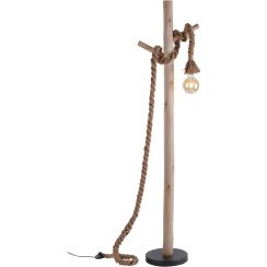 Just Light Rope Stehlampe 1x40 W schwarz-holz-braun 15484-18