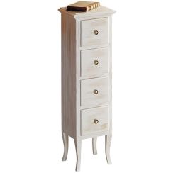 Sapho Retro Kabinett 35x33x120 cm Seitenschrank stehend weiß 1694