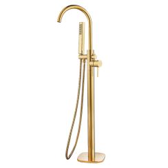 Laveo Pola badewannen- und duscharmatur freistehend gold BAPG11S