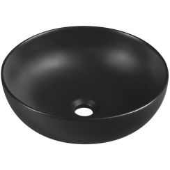 Sapho Rondane Waschbecken 41x41 cm rund Aufsatzwaschbecken schwarz AR435B