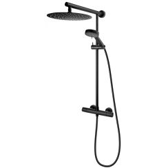 FDesign Anima Duschset Wandmontage mit Thermostat mit Regenbrause schwarz FD5-ANA-7U-22