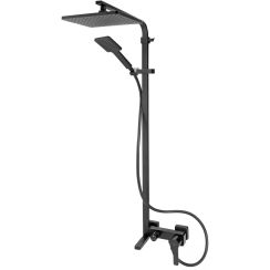 FDesign Origio Duschset Wandmontage mit Regenbrause schwarz FD5-ORG-7U-22