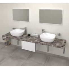 Sapho Avice Arbeitsplatte 240x49.5 cm grau AV2410