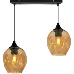 Candellux Aspa Pendelleuchte 2x40 W schwarz-braun 32-00590