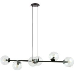 Emibig Rossi Pendelleuchte 6x10 W schwarz-transparent 874/6