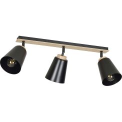 Emibig Atlas Deckenlampe 3x15 W schwarz-holz 725/3