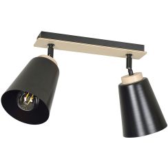 Emibig Atlas Deckenlampe 2x15 W schwarz-holz 725/2