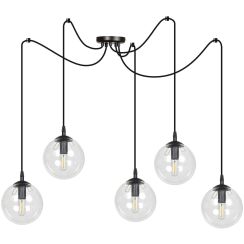 Emibig Gigi Pendelleuchte 5x10 W schwarz-transparent 936/5