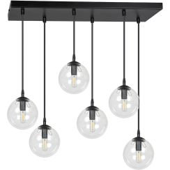 Emibig Cosmo Pendelleuchte 6x10 W schwarz-transparent 711/6