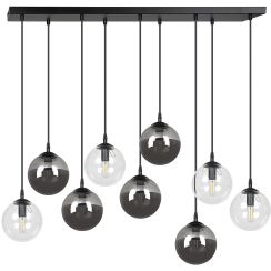 Emibig Cosmo Pendelleuchte x10 W schwarz-transparent-graphit 714/9M2