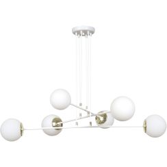 Emibig Ognis Pendelleuchte 6x10 W weiß-gold-milchig 967/6