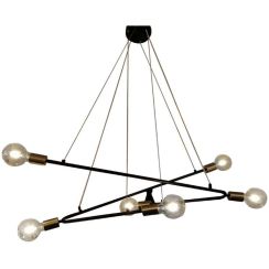 Light Prestige Estrella Pendelleuchte 6x40 W schwarz-gold LP-075/6PBK