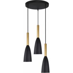 Light Prestige Solin Pendelleuchte 3x60 W schwarz-gold LP-181/3PBK/GD