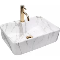 Rea Kelly Waschbecken 49x38 cm rechteckig Aufsatzwaschbecken REA-U5052