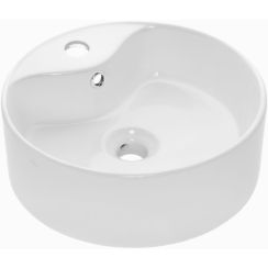 Invena Granada Waschbecken 41x41 cm rund Aufsatzwaschbecken weiß CE-44-001