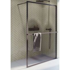 Riho Lucid Duschwand 120 cm schwarz Matte/durchsichtiges Glas G005027121