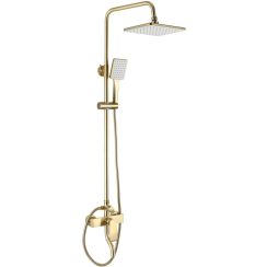 Rea Hass Duschset Wandmontage mit Regenbrause gold REA-B9972
