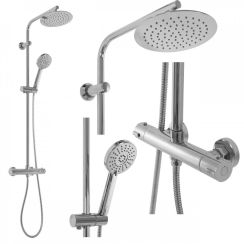 Rea Bliss Duschset Wandmontage mit Thermostat mit Regenbrause chrom REA-P8805