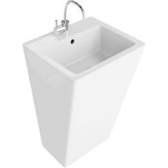 LaVita Quadro Waschbecken 51x45 cm quadratisch Freistehend weiß glanz 5908211476476